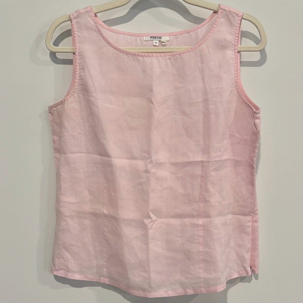 Poetic Womens Tank Top Size 10 Pink Coquette Balletcore Pastel Dainty Boho 20954